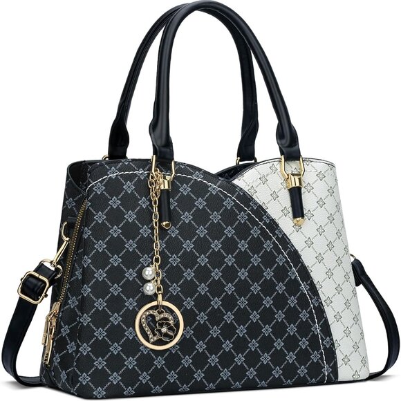 Women PU Leather Handbag 3 Compartments Satchel Shoulder Tote Zipper - Picture 1 of 6